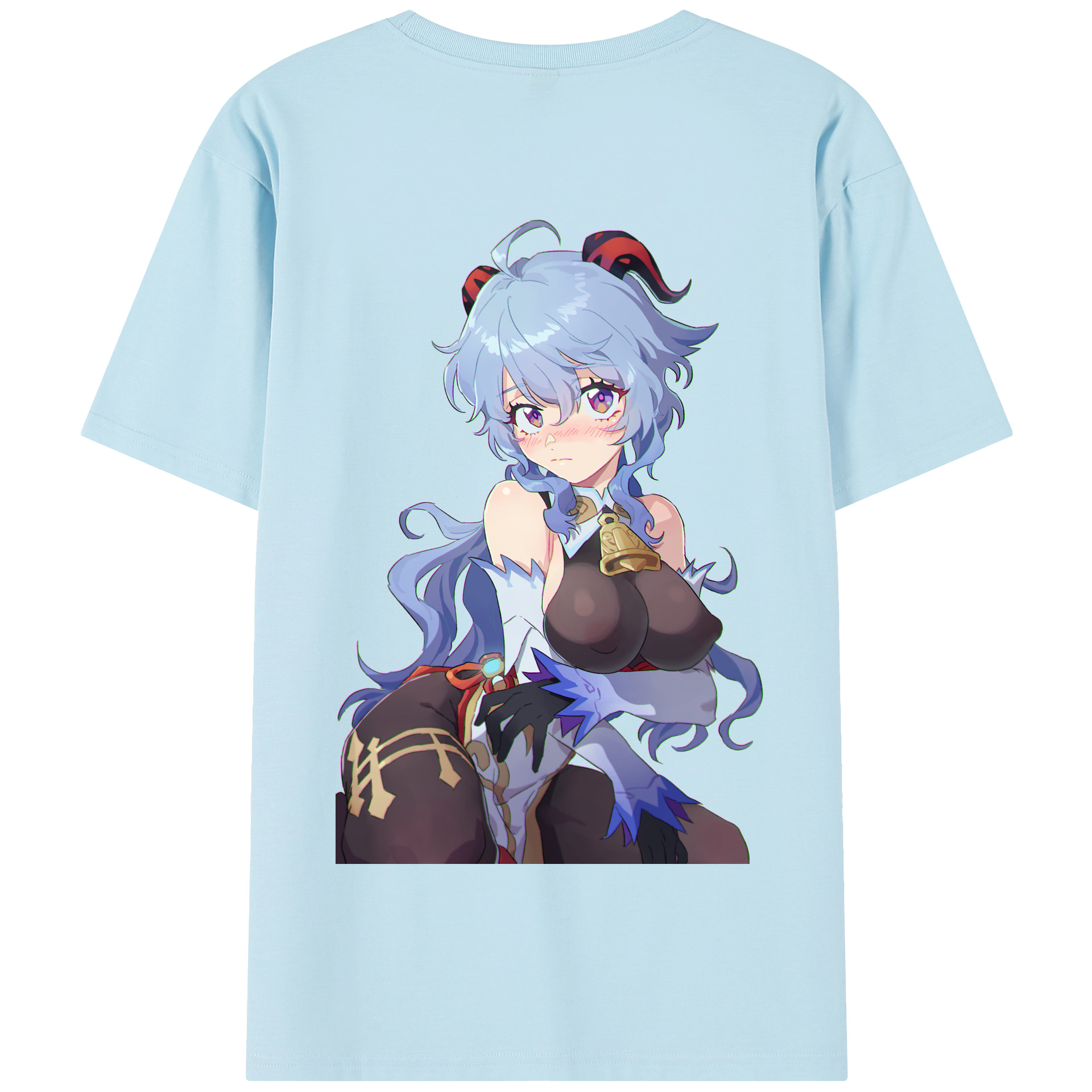げんし神 甘雨 かんう genshin Ganyu 綿100％半袖Tシャツ（背面プリント）
